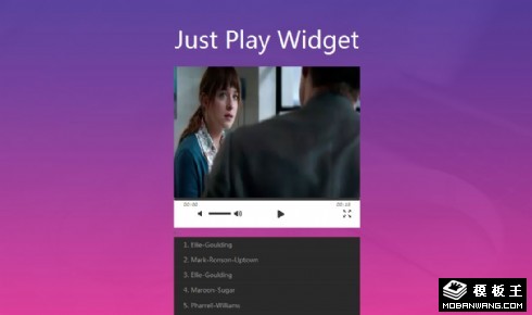 短视频播放器列表组件响应式网页模板