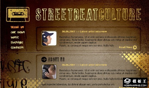 乐队唱片介绍网页模板