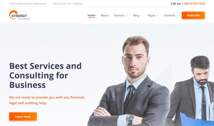 简约商业咨询服务公司网站模板