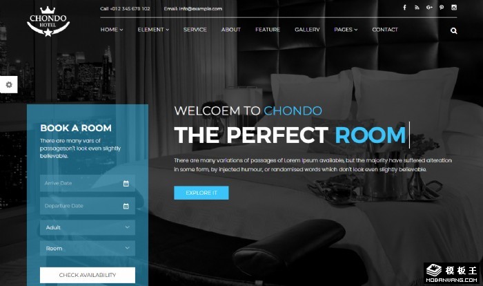 度假村酒店商务网站模板