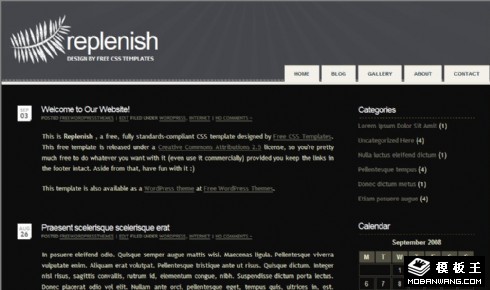 浅黑色信息BLOG网页模板