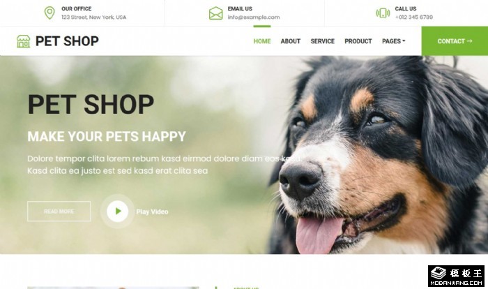 快乐宠物护理商店网页模板