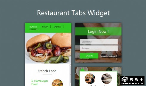 餐厅管理系统组件响应式网页模板