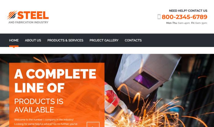 钢铁制造加工精品网站模板