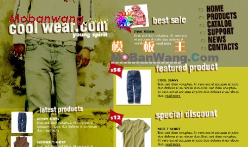 休闲服饰网页模板