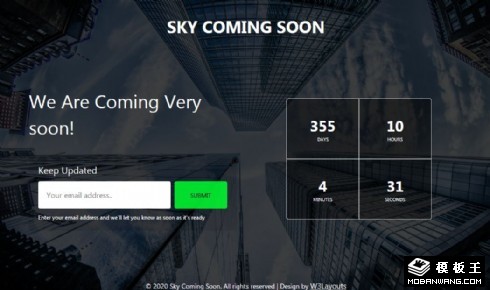 高楼天空倒计时响应式网页模板