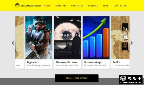 娱乐媒体公司响应式网页模板