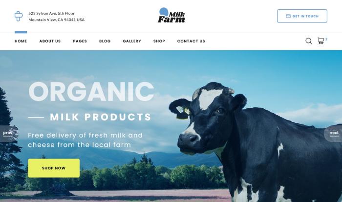 有机乳品农场网站模板