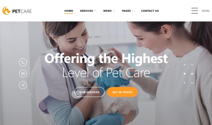 专业宠物护理机构网站模板