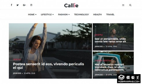 综合新闻日志动态响应式网站模板