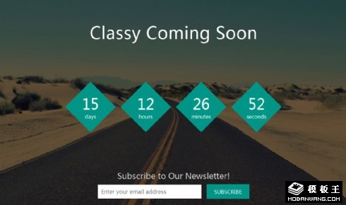 沙漠公路网站建设倒计时网页模板