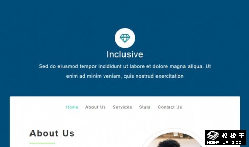 蓝色简约业务介绍响应式网页模板