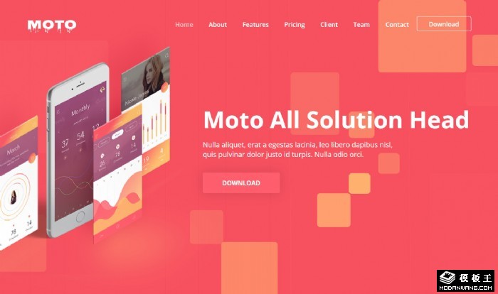 红色APP应用服务展示网页模板