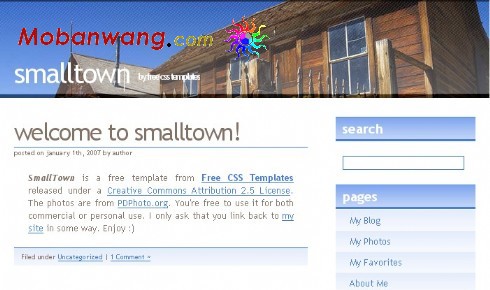 小镇信息BLOG网页模板