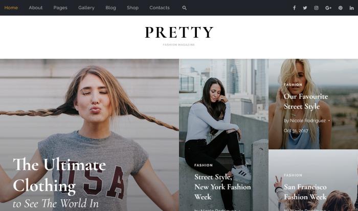 时尚生活购物博客网站模板