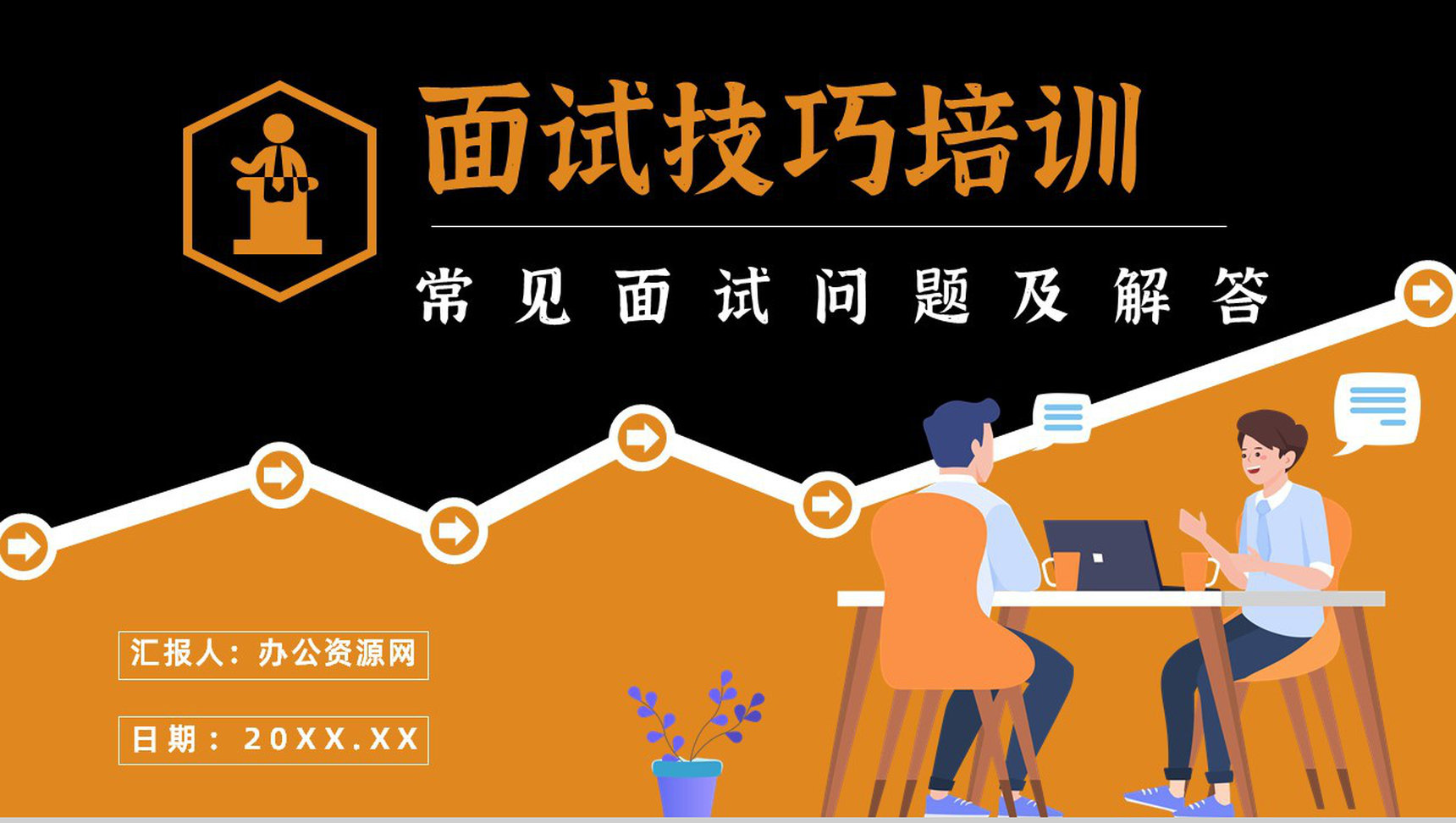 求职注意事项说明面试培训的自我介绍技巧总结PPT模板