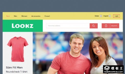 衣服上装网店响应式网页模板