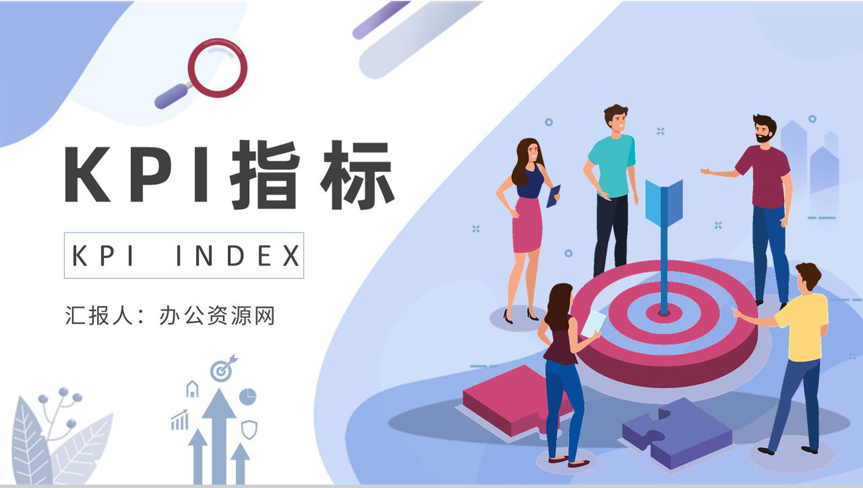 团队绩效考核内容总结KPI关键绩效指标培训心得PPT模板