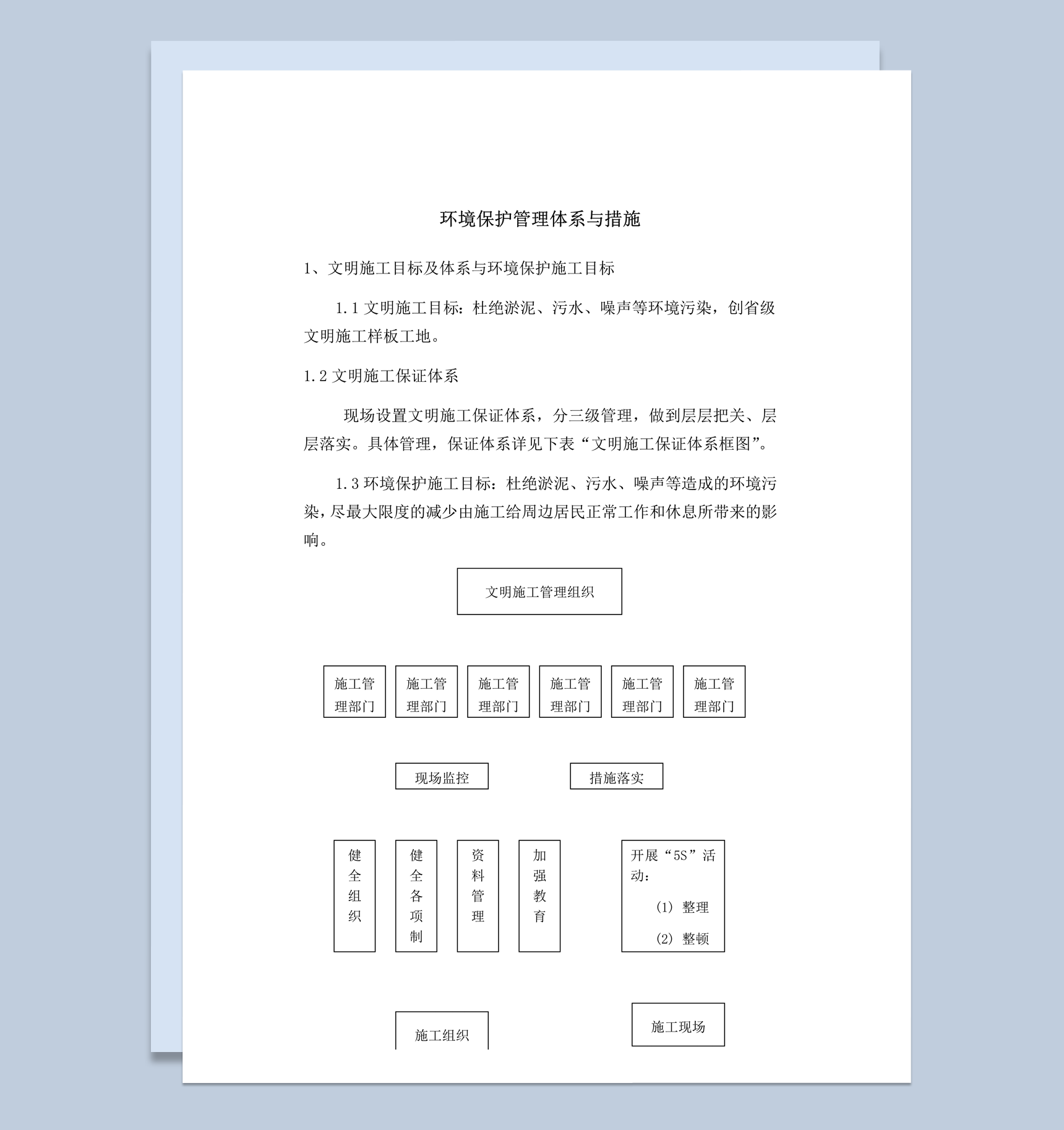 环境保护施工现场环保措施管理详情word模板