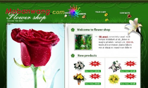 绿色网上花店网页模板