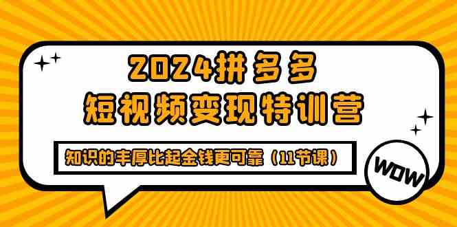2024拼多多短视频变现特训营,知识的丰厚比起金钱更可靠(11节课)