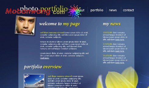 个人主页图片收藏网页模板