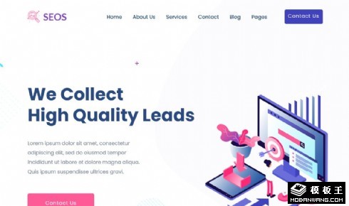 SEO业务展示响应式网页模板