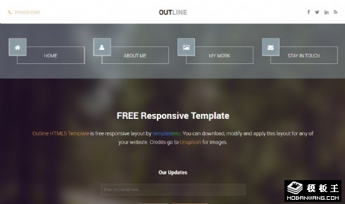 信息介绍单页面响应式网页模板