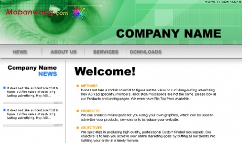 欧美软件公司绿色网页模板