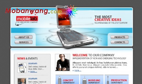 手机通信实验室网页模板