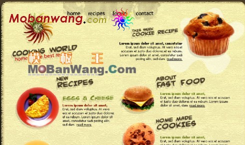 欧美烹饪食谱网页模板