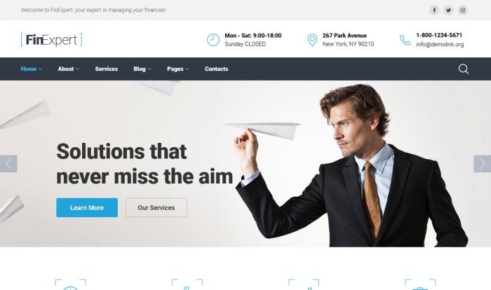 金融咨询服务公司HTML网站模板