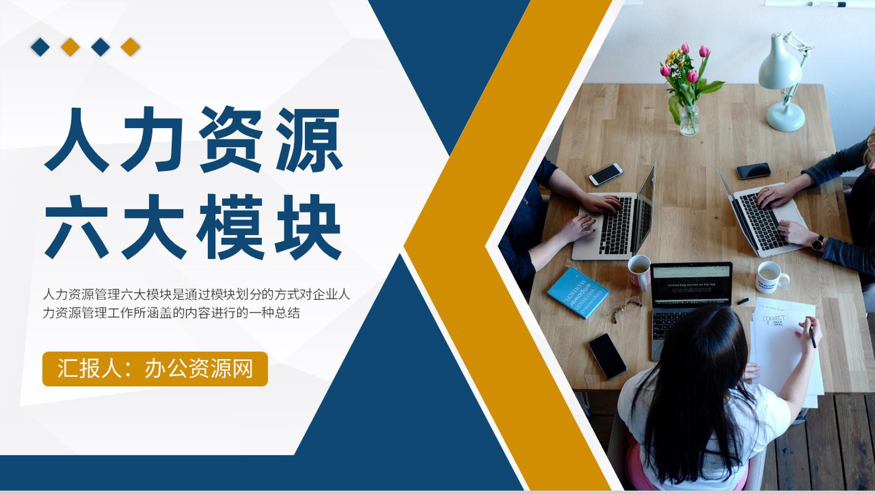 人力资源六大模块知识培训教案公司人事工作计划总结PPT模板