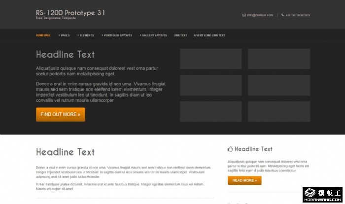 黑白信息动态网站模板系列31
