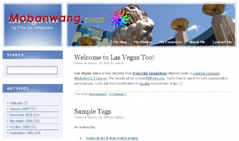 蓝色信息BLOG网页模板