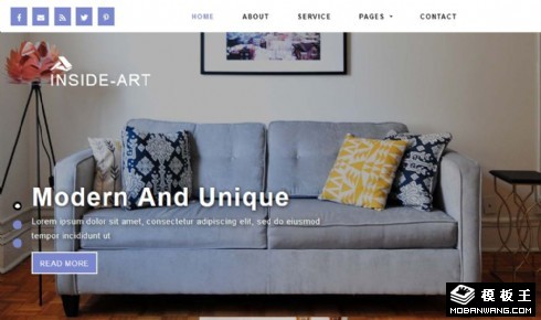 室内艺术展示服务响应式网站模板