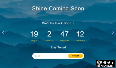 山水登场倒计时网页模板