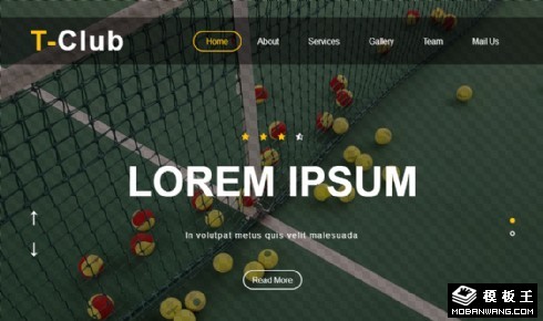 网球俱乐部介绍展示响应式网页模板