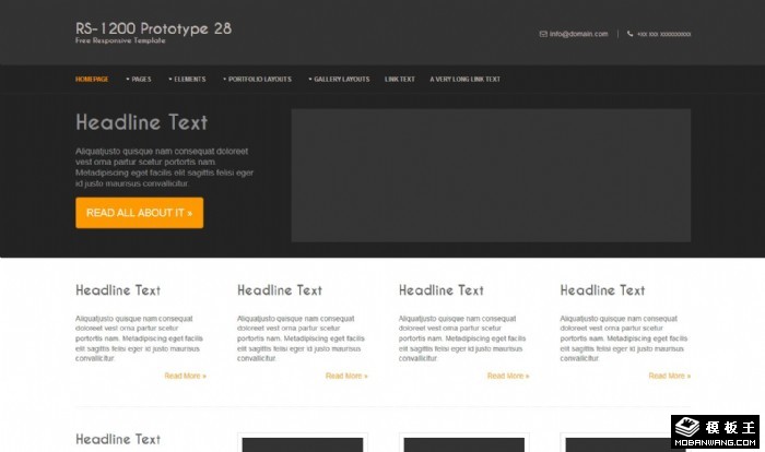 黑白信息动态网站模板系列28