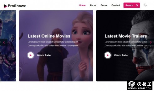 电影展示播放响应式网页模板
