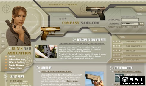 枪械爱好者网页模板