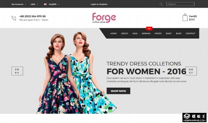 在线时尚购物平台网站模板