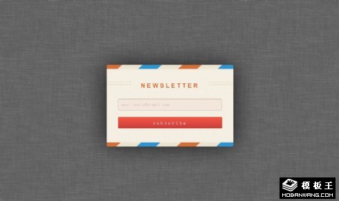 邮件订阅信封边框网页模板
