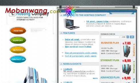 服务器主机租用网页模板