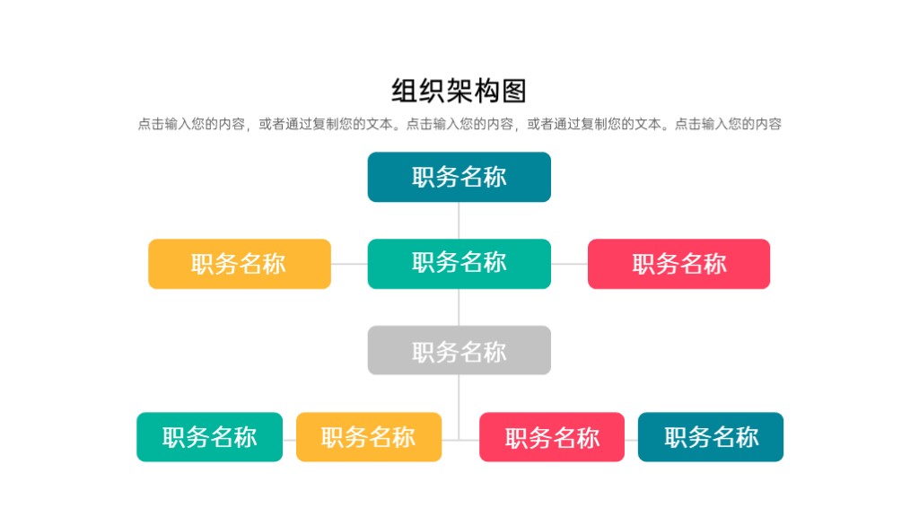 简约公司组织架构图PPT图表模板