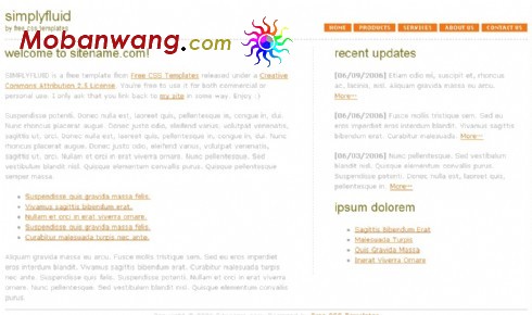 简单流动信息网页模板