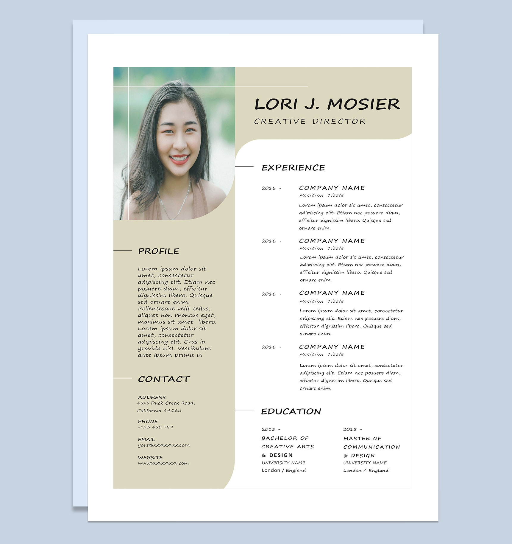 简约大气外企行政助理通用求职简历Word模板