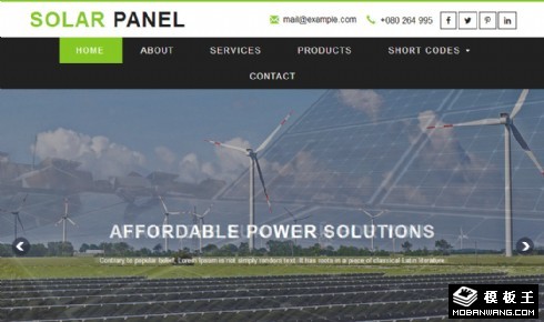 太阳能电池板设备响应式网页模板