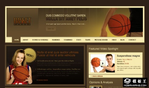 篮球比赛信息网页模板