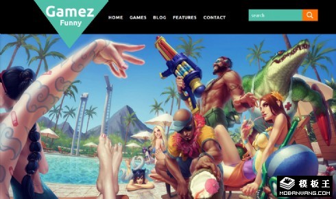 游戏公司开发响应式网页模板